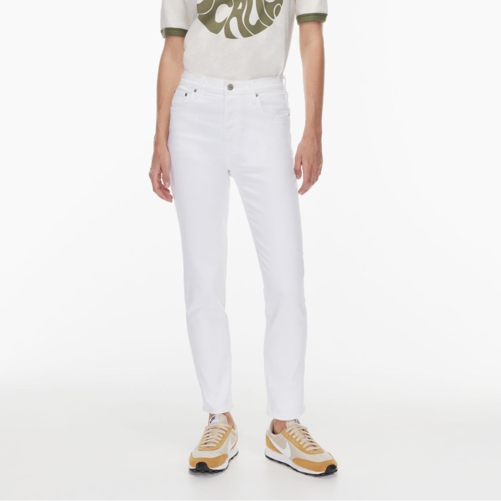 Denim Forum Womens The Yoko  High Rise Slim Jeans in White Size 28
